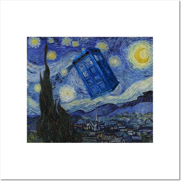 Starry Night Tardis Wall Art by Titius